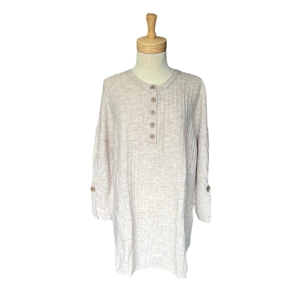 Free People Sweaters - Free People Oversized Retro Trendy Ribbed Knit Acrylic Coastal Sweater. Small